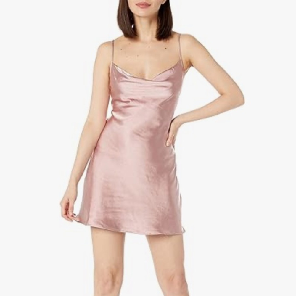 Mini Pink Satin Dress